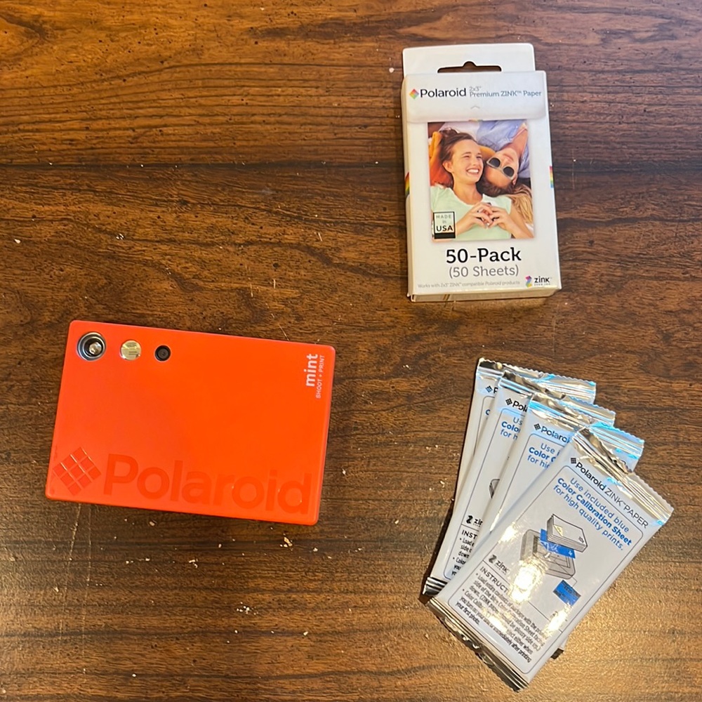 Polaroid Mint shoot + print camera - orange